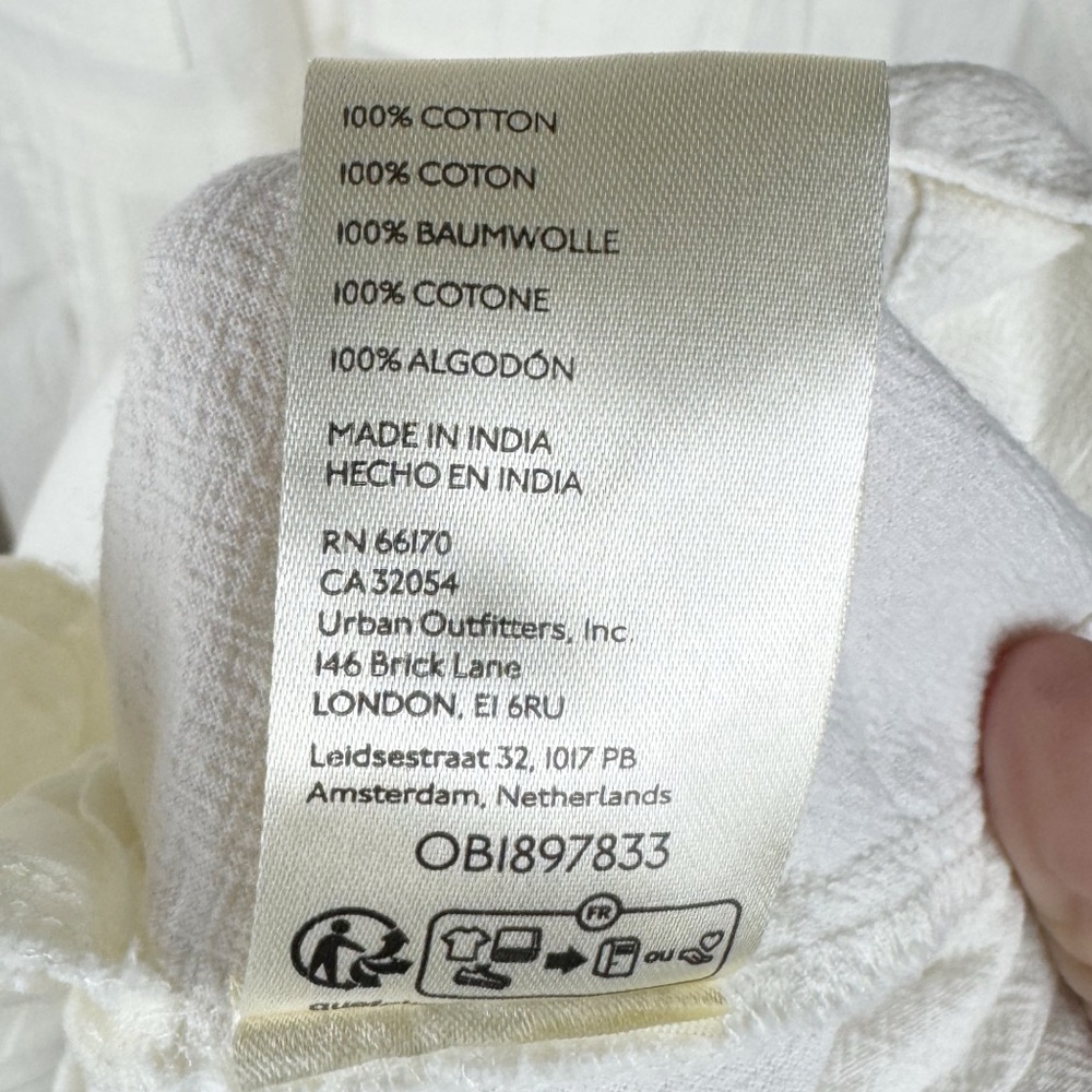 NWOT Ronnie Cotton Poplin Cream Button Mini Shirtdress Size Small Brunch - Picture 11 of 13